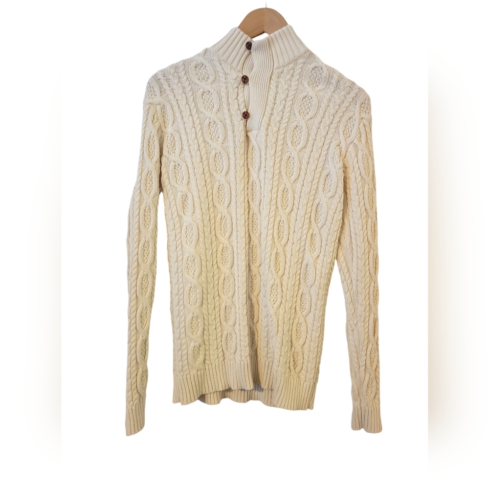 Hope & Henry Cable Knit Half-Zip Sweater size XL